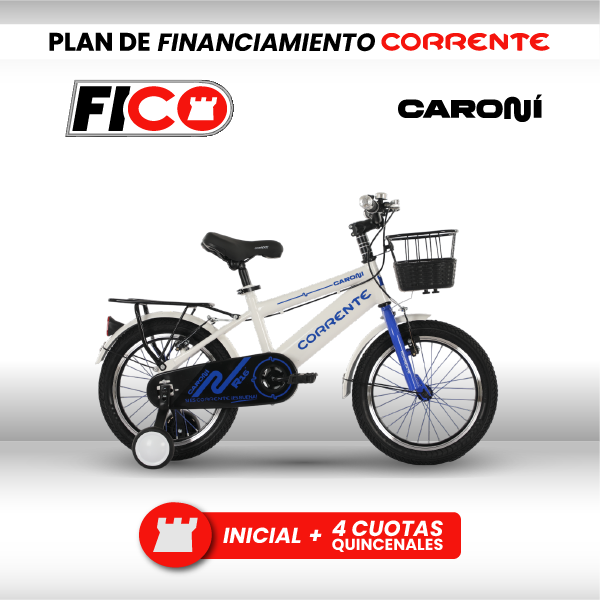 Kid City Bike Rim 16", Ruedas estabilizadoras, Rayos de colores, Cesta delantera metálica, Parrilla trasera, Cuadro oversize, Guardafangos, Rines de aluminio, Retrovisores y timbre