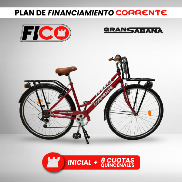 Bicicleta de Carga Rim 28" con 6 velocidades marca Shimano, parrilla de carga delantera y trasera, paral central, con una capacidad de carga de 80Kg.