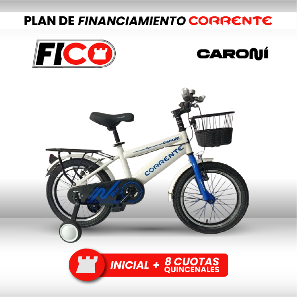 Kid City Bike Rim 16", Ruedas estabilizadoras, Rayos de colores, Cesta delantera metálica, Parrilla trasera, Cuadro oversize, Guardafangos, Rines de aluminio, Retrovisores y timbre