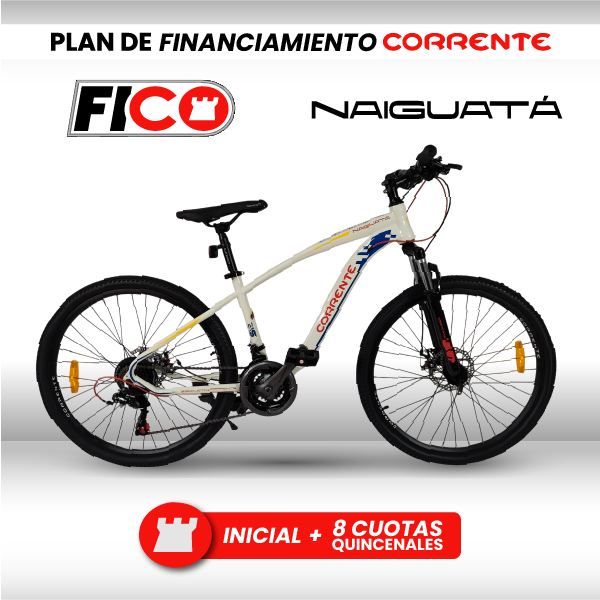 Bicicleta MTB Rim 26", Frenos Mecánicos, 21 velocidades marca SHIMANO Tourney TZ/EZ FIRE, Cuadro de acero 1020 oversize, (Para personas a partir de 160cm de estatura), Suspensión delantera, Rines de aluminio doble pared.