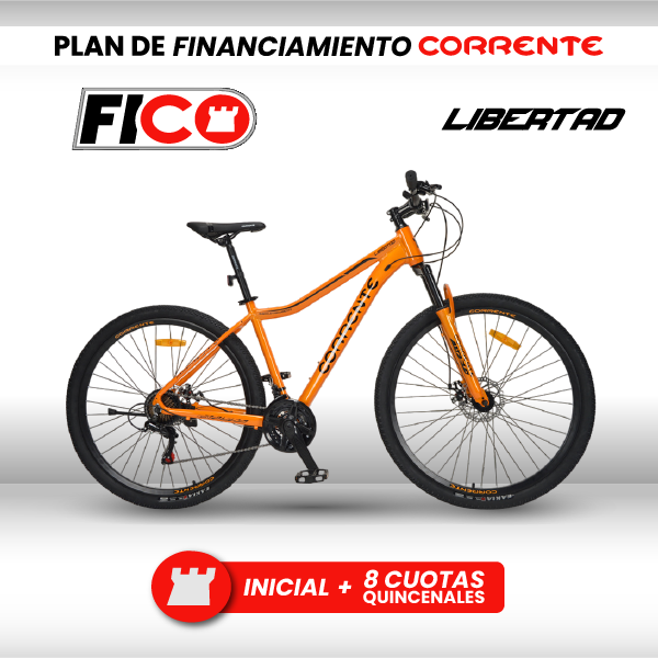 Bicicleta MTB Rim 29", Frenos Mecánicos, 21 velocidades marca SHIMANO Tourney TZ/EZ FIRE, Cuadro de Aluminio, Suspensión delantera, Rines de aluminio doble pared.