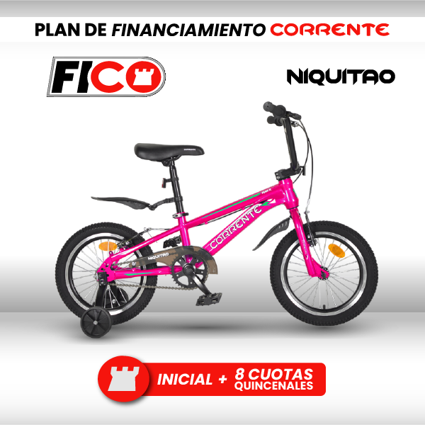 Bicicleta BMX Rim 16", Frenos V-Brake, Cuadro Oversize, Rines de aluminio doble pared, ideal para niños a partir de los 5 años.